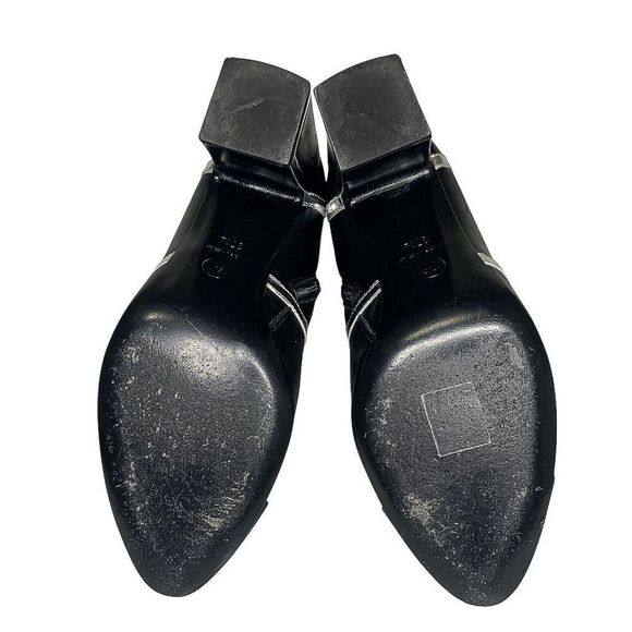 Chanel Interlocking C Black Leather and Grosgrain Ankle Booties EU 37.5 US 6.5-7 - Picture 10 of 10